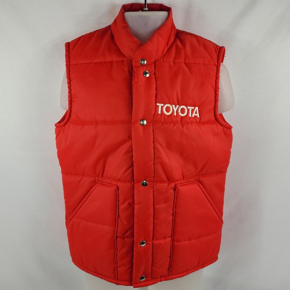 Toyota Vintage Puffer Vest Snap-Up Avon Sportswear Canada Mens size Small